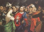 Lorenzo Lotto Christ and the Woman Taken in Adultery (mk05 oil on canvas